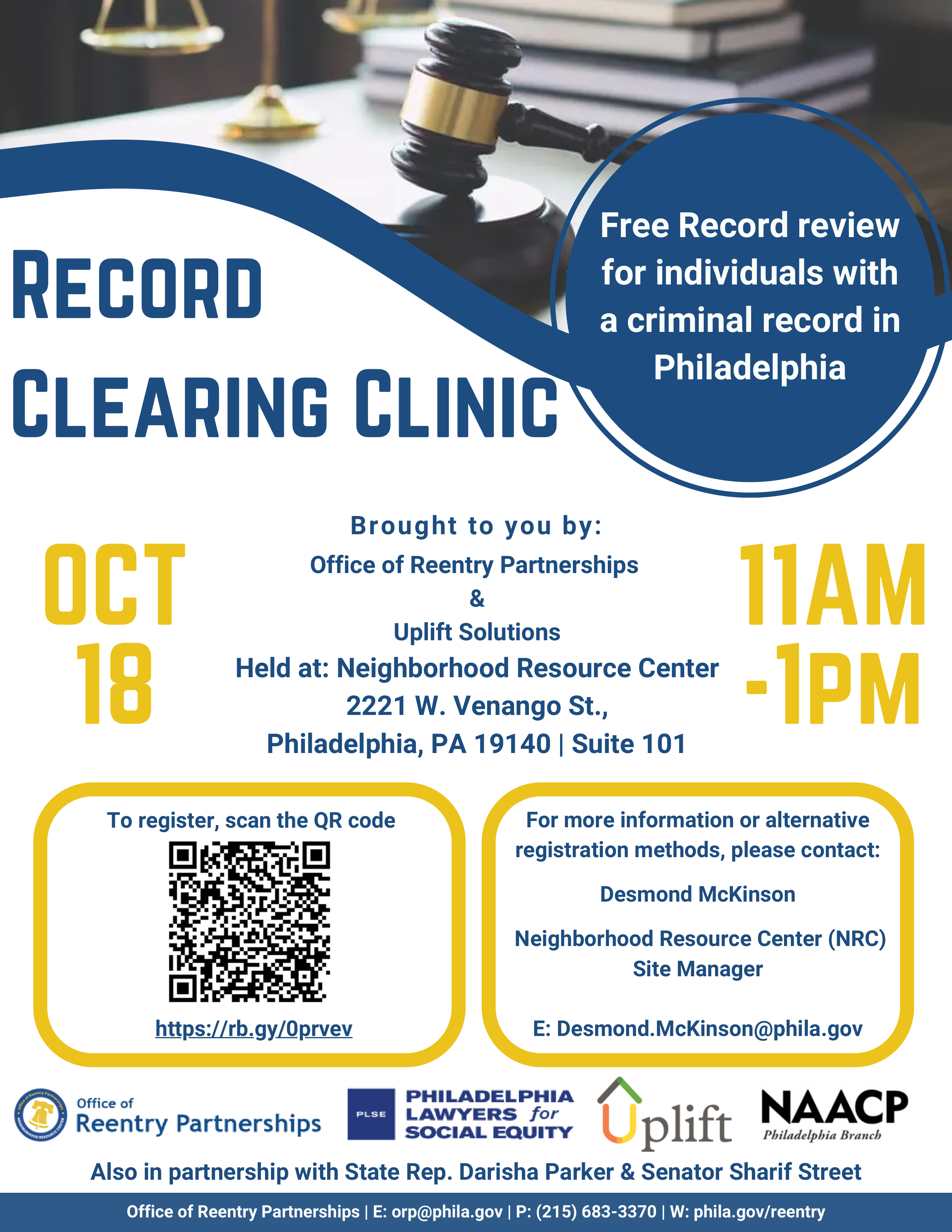 October 18th Record Clearing Clinic